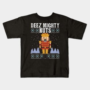 Deez Mighty Nuts Nutcracker Christmas Funny Retro Kids T-Shirt